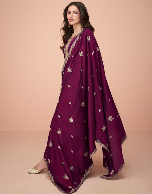 stylish purple premium silk embroidered premium silk salwar suit collection with purple premium silk rt8875-184610 Close-up View